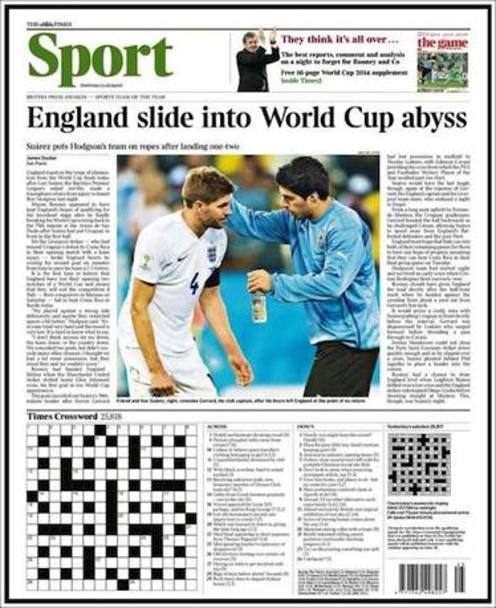 “L’Inghilterra sprofonda nell’abisso”  il titolone di Sport